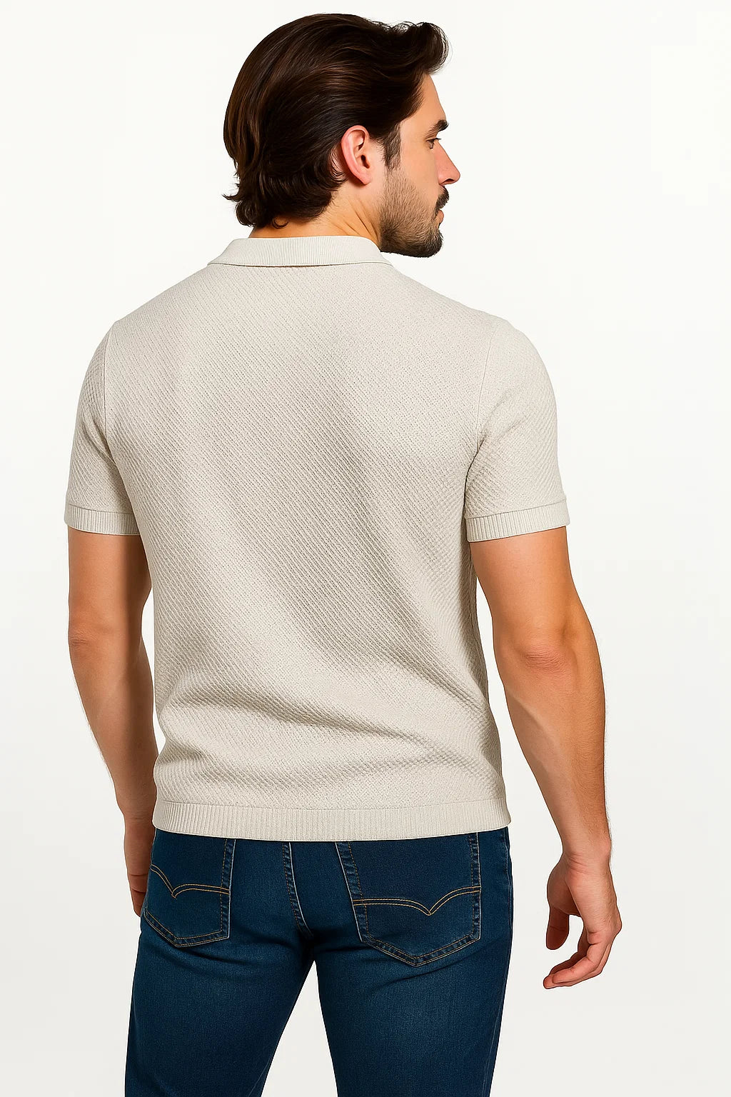 Elfenbein Klassisches Poloshirt