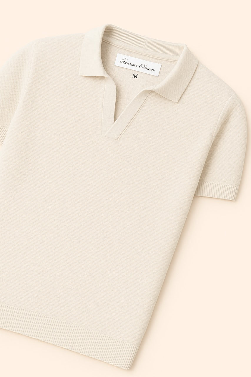 Elfenbein Klassisches Poloshirt