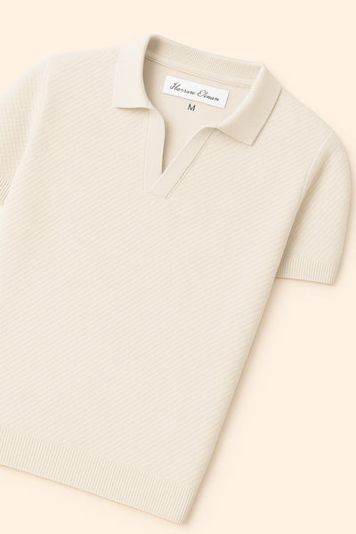 Elfenbein Klassisches Poloshirt