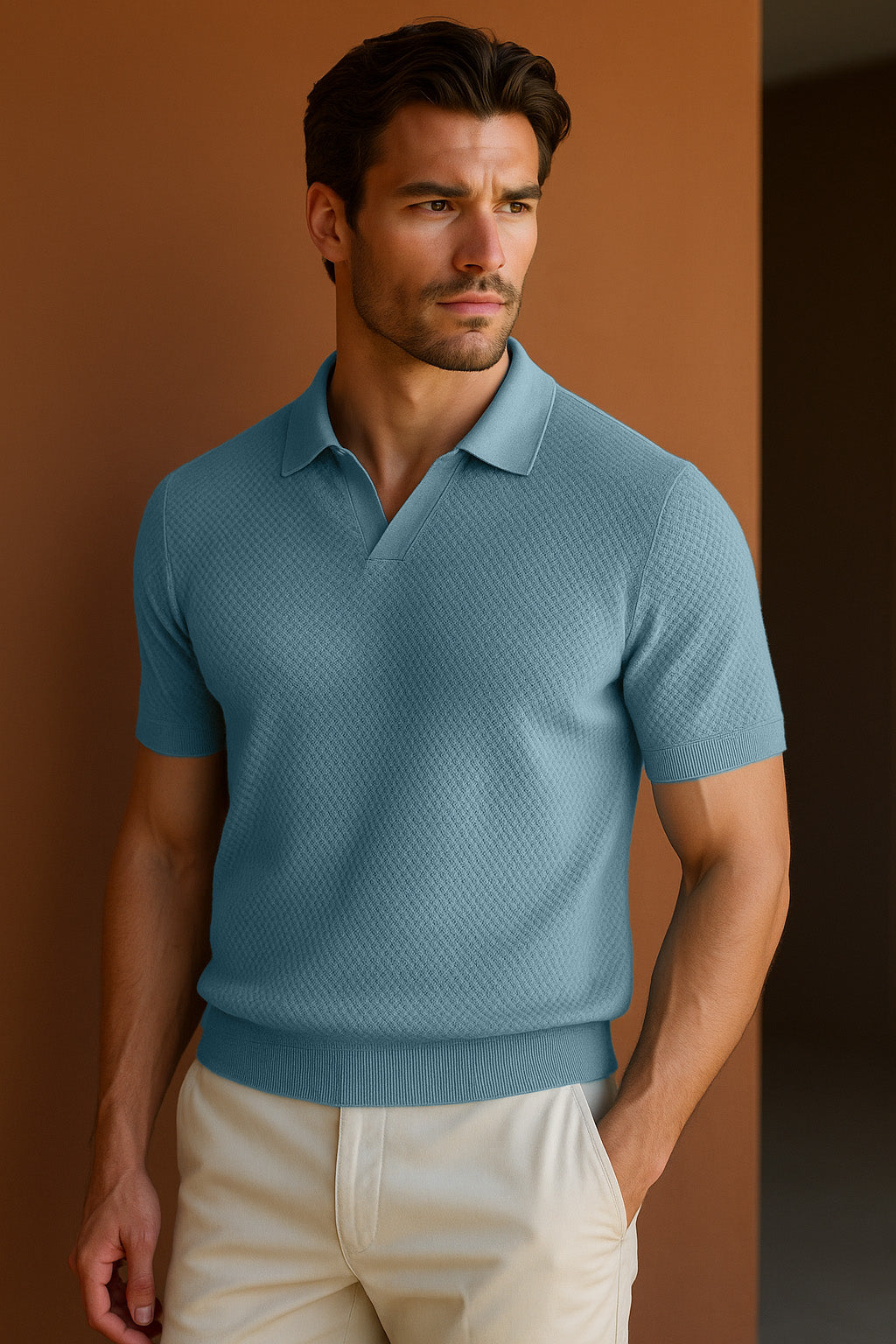 Azur Modernes Poloshirt