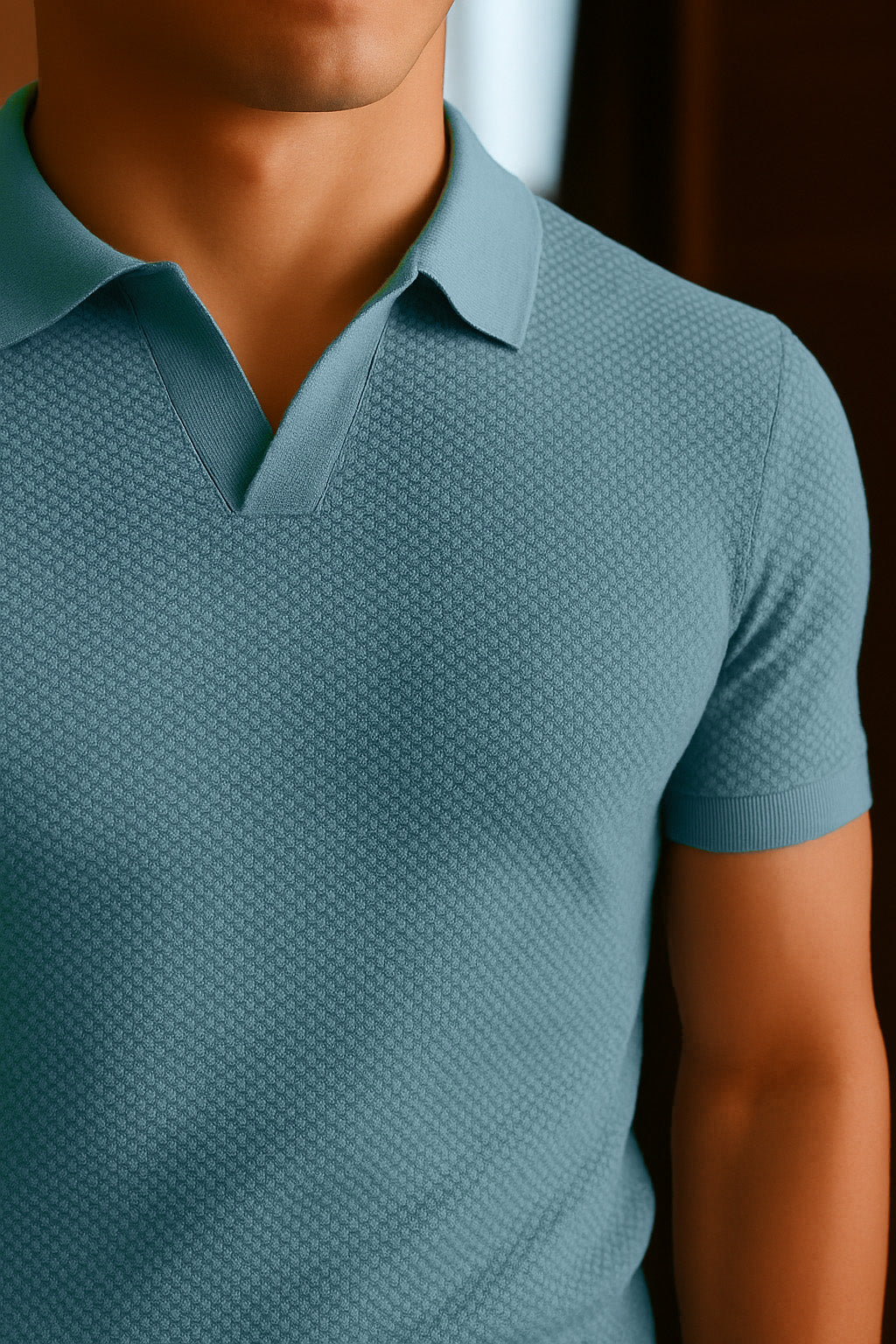 Azur Modernes Poloshirt